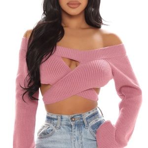 Fashion Nova-Cropped wrapped top